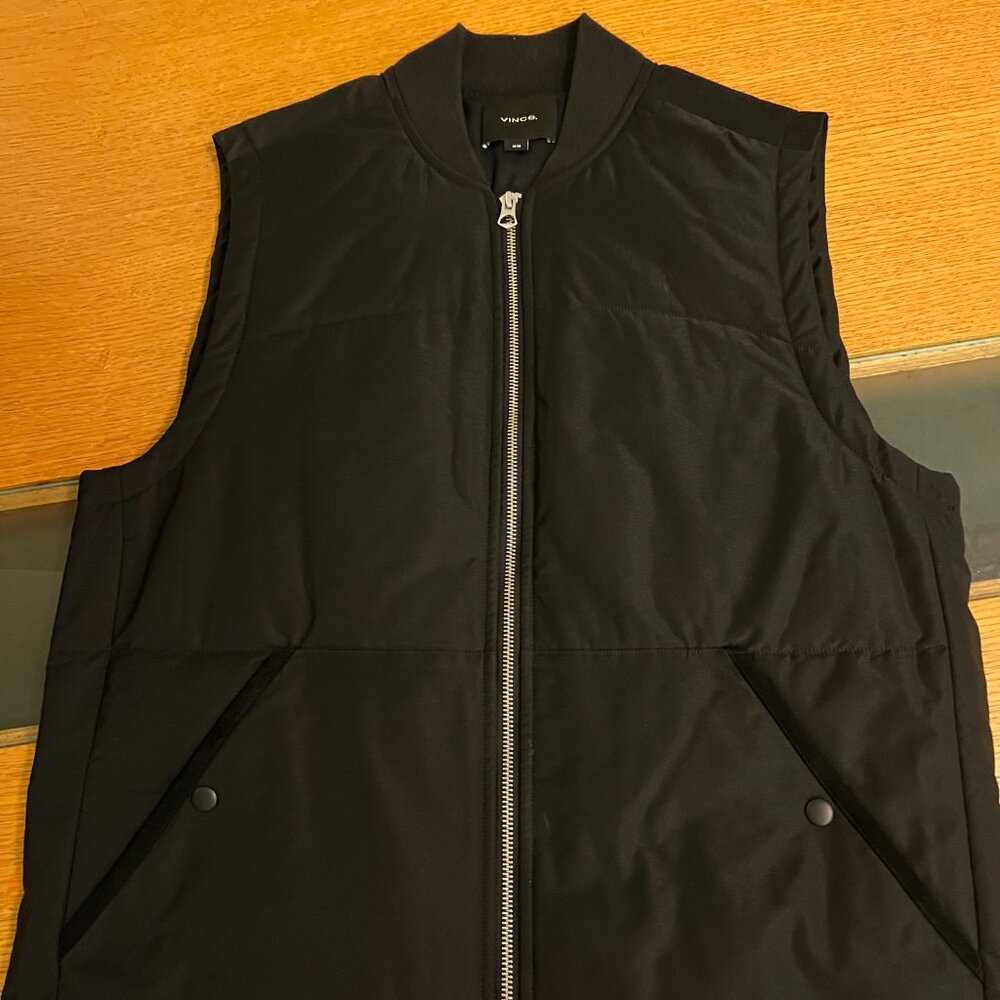 Vince Quilted Zip Vest – Men’s Medium – Black